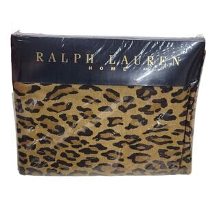 Ralph Lauren Home Aragon Leopard Print Twin Flat Sheet Vintage Cotton USA NIP